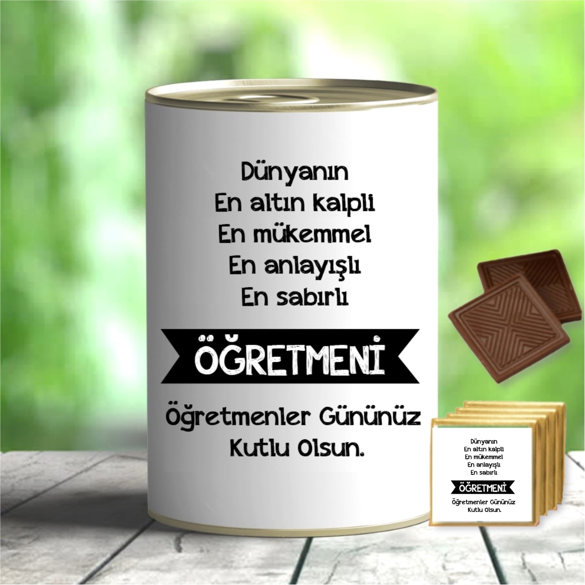 Öğretmenlere Özel Temalı Çikolata Konservesi T11