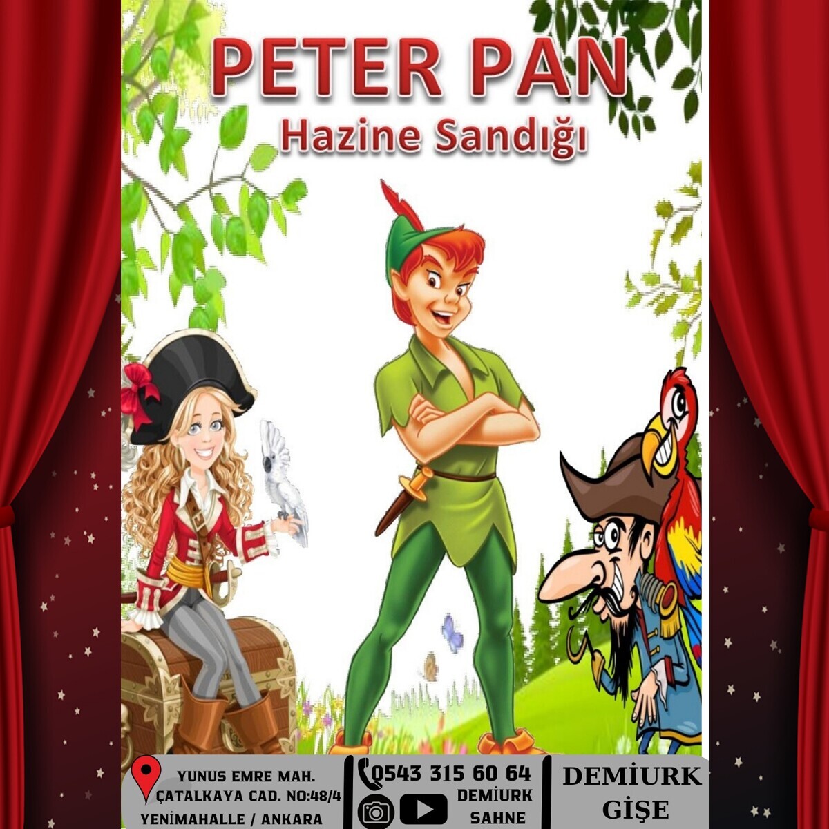 'Peter Pan Hazine Sandığı' Müzikli Danslı Çocuk Tiyatro Bileti