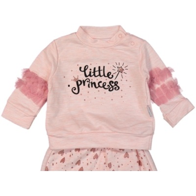 (2 Parça) Little Princess Pembe İkiip Mevsimlik Kız 2Li Bebek Takım (3 6 9 12 Ay)