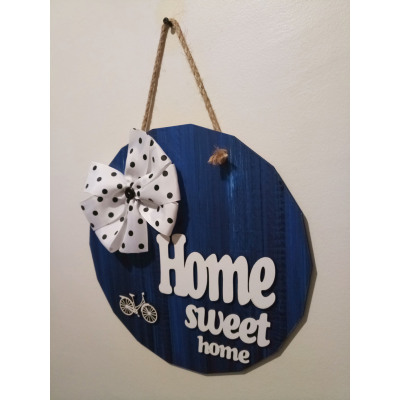Kapı Süsü Home Sweet Home Mavi