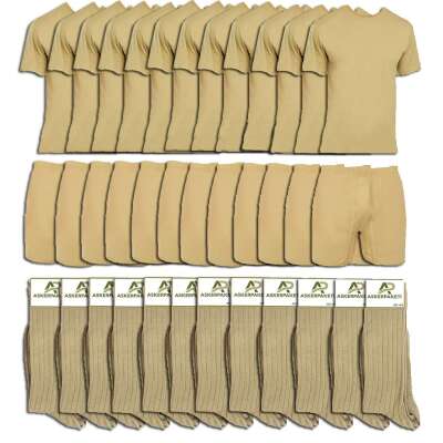 12'Li Askeri Çamaşır Paketi Haki Renk