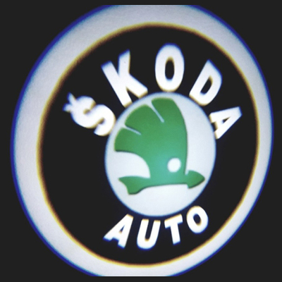 Skoda Araçlar Için Pilli Yapıştırmalı Kapı Altı Led Logo