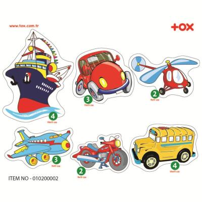 Tox Ulaşım Araçları 2+ Keçe Yapboz - Puzzle T002