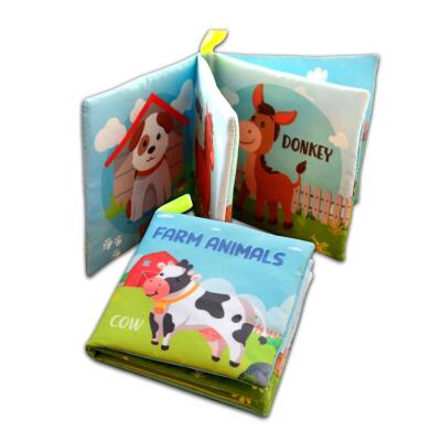 Tox İngilizce Çiftlik Hayvanları Kumaş Sessiz Kitap E119 - Bez Kitap , Eğitici Oyuncak , Yumuşak Ve Hışırtılı