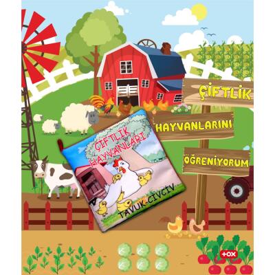 Tox Çiftlik Hayvanları Kumaş Sessiz Kitap T058 - Bez Kitap , Eğitici Oyuncak , Yumuşak Ve Hışırtılı