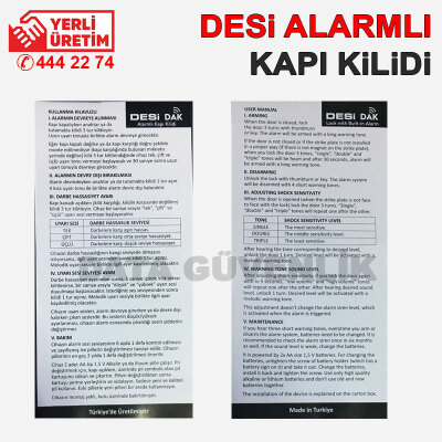 Desi Alarmlı Kapı Kilidi Dak Kilidi