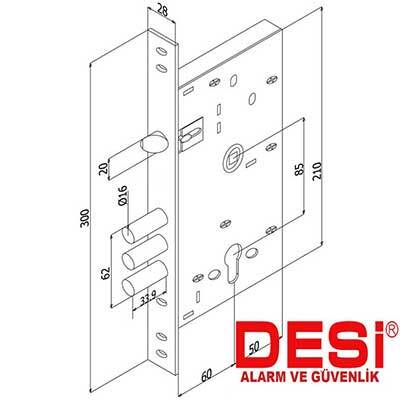 Desi Alarmlı Kapı Kilidi Dak Kapı Kilit N11.636