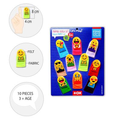 Tox Emojiler 10 Parça Parmak Kukla , Eğitici Oyuncak T106
