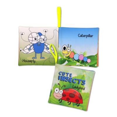 Tox İngilizce Sevimli Böcekler Kumaş Sessiz Kitap E386 - Bez Kitap , Eğitici Oyuncak , Yumuşak Ve Hışırtılı