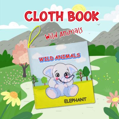 Tox İngilizce Vahşi Hayvanlar Sessiz Kumaş Kitap E389 - Bez Kitap , Eğitici Oyuncak ,Yumuşak Ve Hışırtılı