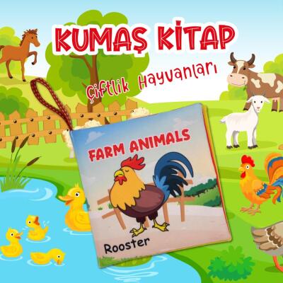 Tox İngilizce Çiftlik Hayvanları Kumaş Sessiz Kitap E387 - Bez Kitap , Eğitici Oyuncak , Yumuşak Ve Hışırtılı