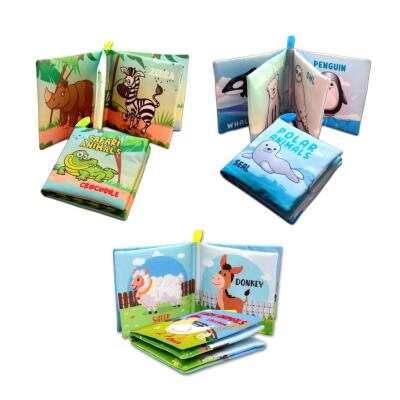 3 Kitap Tox İngilizce Çiftlik Hayvanları , Kutup Ve Safari Hayvanları Kumaş Sessiz Kitap E119 E125 E130 - Bez Kitap , Eğitici Oyuncak , Yumuşak Ve Hışırtılı