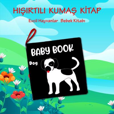 Tox İngilizce Siyah Beyaz Evcil Hayvanlar Kumaş Sessiz Kitap E496 - Bez Kitap , Eğitici Oyuncak , Yumuşak Ve Hışırtılı