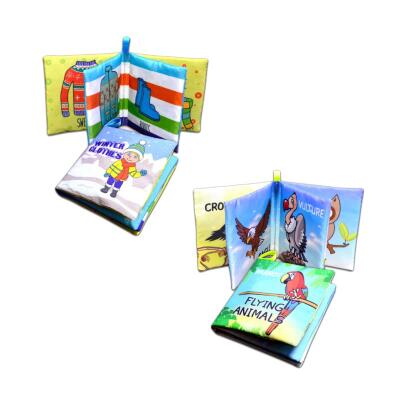 2 Kitap Tox İngilizce Kışlık Giysiler Ve Uçan Hayvanlar Kumaş Sessiz Kitap E124 E133 - Bez Kitap , Eğitici Oyuncak , Yumuşak Ve Hışırtılı