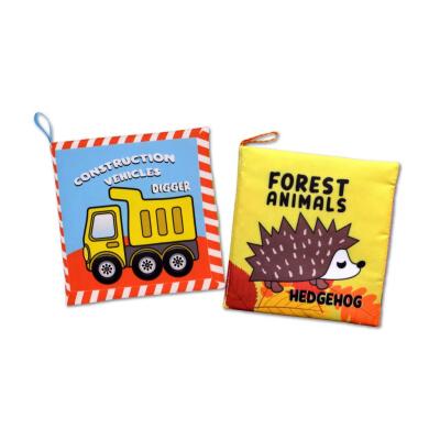 2 Kitap Tox İngilizce İş Makinaları Ve Orman Hayvanları Kumaş Sessiz Kitap E118 E127 - Bez Kitap , Eğitici Oyuncak , Yumuşak Ve Hışırtılı