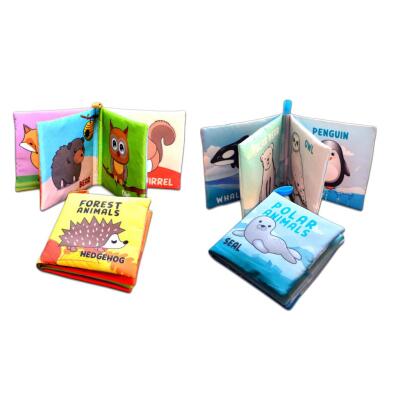 2 Kitap Tox İngilizce Orman Hayvanları Ve Kutup Hayvanları Kumaş Sessiz Kitap E127 E125 - Bez Kitap , Eğitici Oyuncak