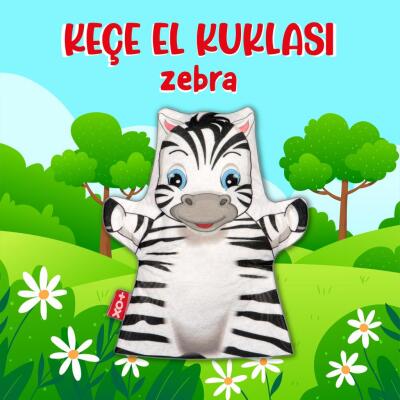 Tox Zebra Vahşi Hayvanlar Keçe El Kukla T126 , Eğitici Oyuncak