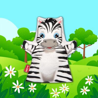 Tox Zebra Vahşi Hayvanlar Keçe El Kukla T126 , Eğitici Oyuncak