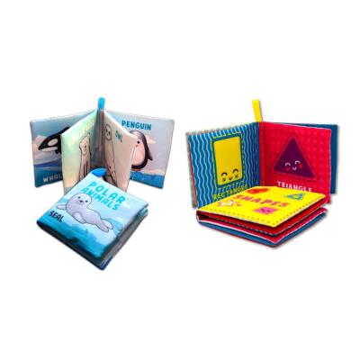 2 Kitap Tox İngilizce Kutup Hayvanları Ve Şekiller Kumaş Sessiz Kitap E125 E131 - Bez Kitap , Eğitici Oyuncak , Yumuşak Ve Hışırtılı
