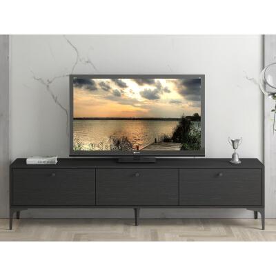 Etna Premium Metal Ayaklı Dolaplı 180 Cm Tv Ünitesi - Siyah / Siyah
