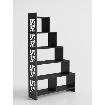 Silva Metal Merdiven Kitaplık - Wood Siyah / Siyah