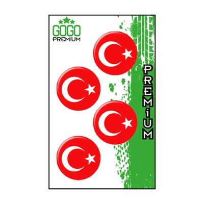 Sevenkardeşler Türk Bayrağı 2 (3X3 Cm) Dörtlü Damla Etiket