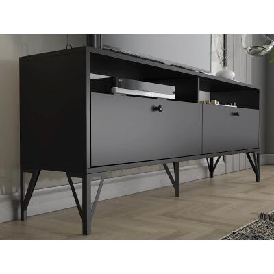 Astreo 160 Cm Metal Ayaklı Tv Ünitesi - Siyah / Siyah