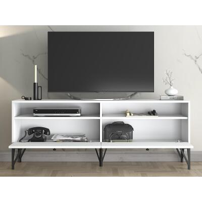 Astreo 160 Cm Metal Ayaklı Tv Ünitesi - Beyaz / Siyah