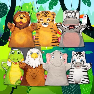 7 Parça Tox Safari Hayvanlar El Kukla Set , Eğitici Oyuncak