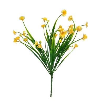 Yapay Çiçek Turuncu Papatya 7 Dallı Plastik Dekoratif Yapay Bitki