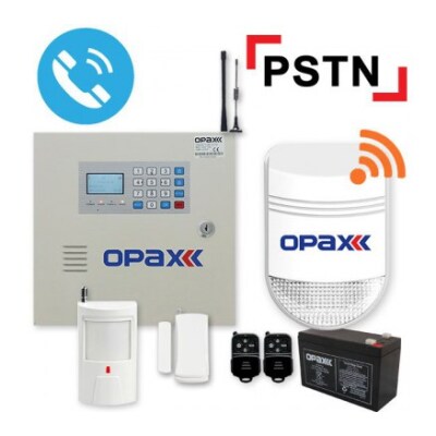 Opax-2545 Pstn Panel & Bgr-09 Kablosuz Sirenli Full Alarm Seti