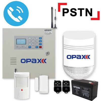 Opax-2545 Pstn Panel & Bgr-10 Kablolu Sirenli Full Alarm Seti