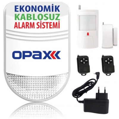 Opax Bgr-06 Ekonomik Kablosuz Alarm Sistemi (Siren + Pır + Manyetik)