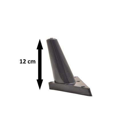 Sena Plastik Ayak Baza Ayağı Koltuk - Kanepe Ayağı Puf-Tv Ünitesi Ayağı 8 Adet 12 Cm Siyah Renk