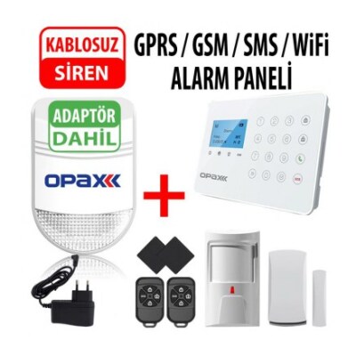 Opax-575 Gprs/Gsm/Sms/Wıfı Alarm Paneli Ve Bgr-08 Kablosuz Siren