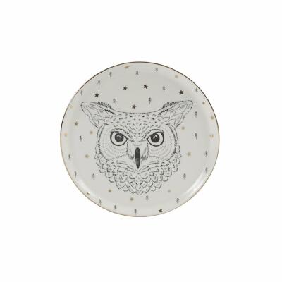 Porland Forest Serisi 20Cm Düz Tabak Owl