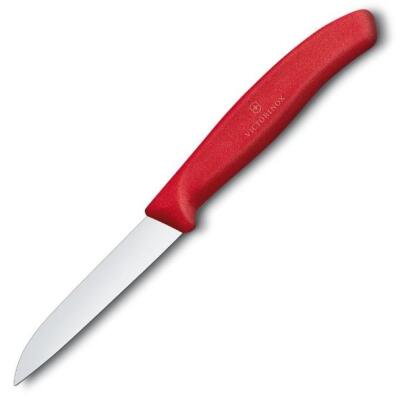 Victorinox Soyma Bıçağı 8Cm Düz Ağızlı Kırmızı