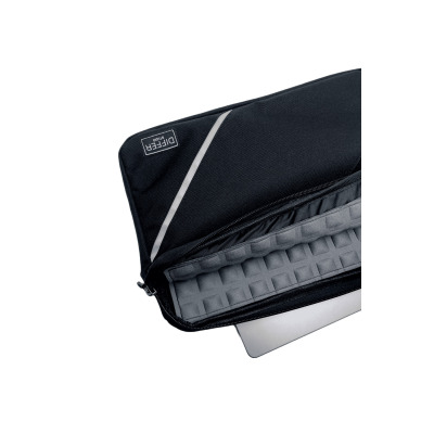 13-14-15,6'' Inç Siyah-Deri Detaylı Unisex Laptop/Macbook/Notebook Kılıfı/Çanta