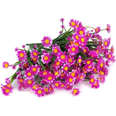 Yapay Çiçek Turuncu Papatya 7 Dallı Plastik Dekoratif Yapay Bitki