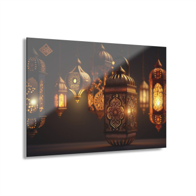 Ramazan Kandilleri İslam Cam Tablo Duvar Dekoru