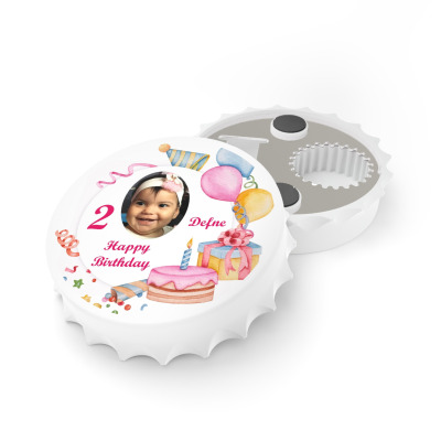50 Adet Kapak Açacak Resimli Kişiye Özel Magnet Buzdolabı Süsü, Doğum Günü Çocuk 5