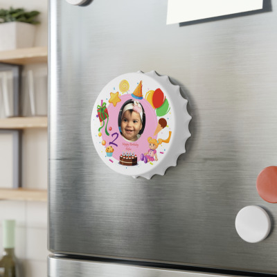 50 Adet Kapak Açacak Resimli Kişiye Özel Magnet Buzdolabı Süsü, Doğum Günü Çocuk 3