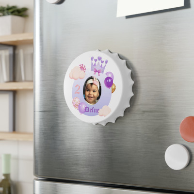 50 Adet Kapak Açacak Resimli Kişiye Özel Magnet Buzdolabı Süsü, Doğum Günü Çocuk 2