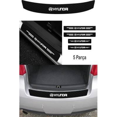 Hyundai Getz Uyumlu  Bağaj Ve Kapı Eşiği Karbon Sticker (Set)