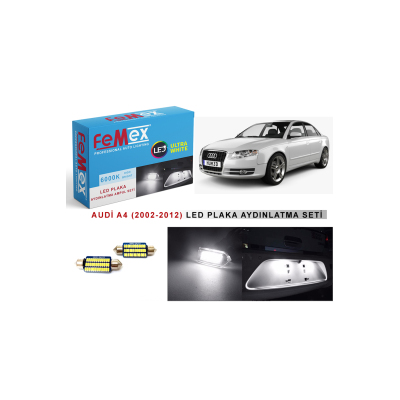 Audi A4 (2002-2012) Led Plaka Aydınlatma Ampul Seti Femex Parlak Beyaz
