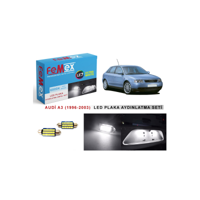 Audi A3 (1996-2003) Led Plaka Aydınlatma Ampul Seti Femex Parlak Beyaz