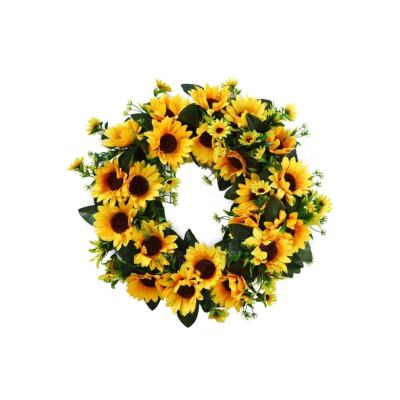 Yapay Çiçek Kapı Süsü Ay Çiçeği Sunflower Yılbaşı Kapı Çelengi