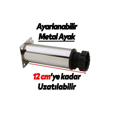 Bingo Mobilya Ayağı Ayarlanabilir Q42 Metal Krom 10 Cm 8 Adet