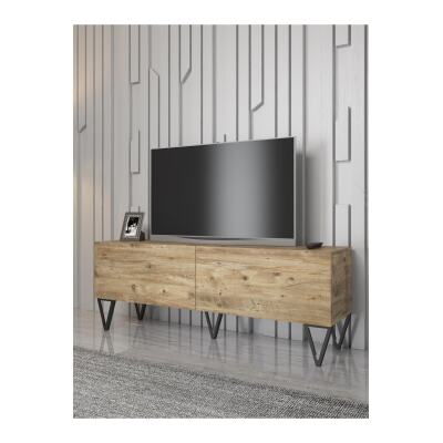 Emir 150 Cm Metal Ayaklı Tv Ünitesi - Atlantik Çam / Siyah
