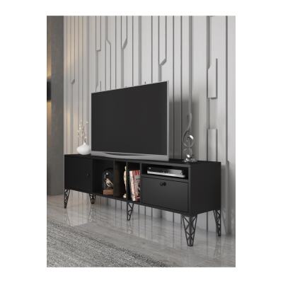 Cercei 160 Cm Metal Ayaklı Tv Ünitesi - Siyah / Siyah